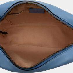 Pre Owned Gucci Blue Small GG Marmont Matelasse Leather Crossbody