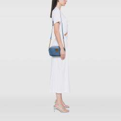 Pre Owned Gucci Blue Small GG Marmont Matelasse Leather Crossbody