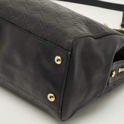 Pre Owned حقيبة يد غوتشي سلسلة جلد غوچيسيما أسود