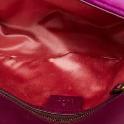 Pre Owned حقيبة كتف غوتشي GG مارمونت مخمل ماتلاسي أرجواني صغيرة 