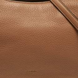 مملوكة مسبقًا حقيبة يد غوتشي بامبو ديلي جلد بيج