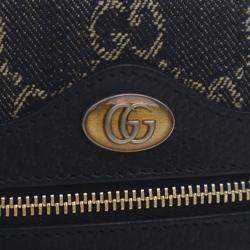 Pre Owned Gucci Black Mini GG Denim Ophidia Crossbody
