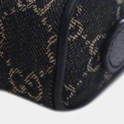 Pre Owned Gucci Black Mini GG Denim Ophidia Crossbody