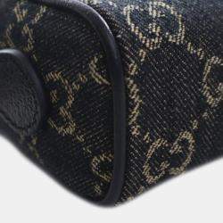 Pre Owned Gucci Black Mini GG Denim Ophidia Crossbody
