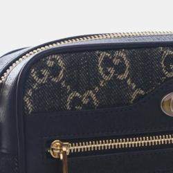 Pre Owned Gucci Black Mini GG Denim Ophidia Crossbody