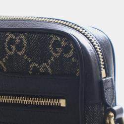 Pre Owned Gucci Black Mini GG Denim Ophidia Crossbody