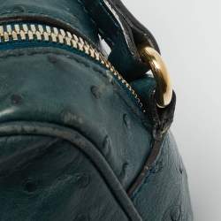 Pre Owned حقيبة كروس بودي جلد نعام أخضر داكن سوهوس ديسكو كاميرا من غوتشي