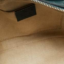 Pre Owned حقيبة كروس بودي جلد نعام أخضر داكن سوهوس ديسكو كاميرا من غوتشي