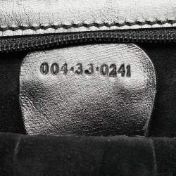 Pre Owned حقيبة كتف غوتشي قفل قابل للطي جلد أسود