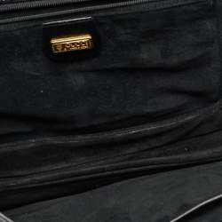 Pre Owned حقيبة كتف غوتشي قفل قابل للطي جلد أسود