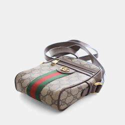 Pre Owned Gucci GG Beige Canvas Ophidia Messenger Bag