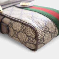 Pre Owned Gucci GG Beige Canvas Ophidia Messenger Bag