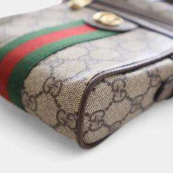 Pre Owned Gucci GG Beige Canvas Ophidia Messenger Bag