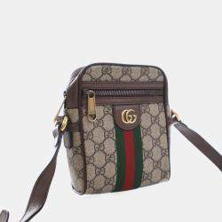 Pre Owned Gucci GG Beige Canvas Ophidia Messenger Bag