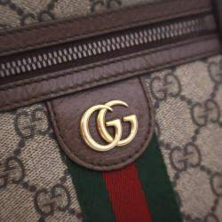 Pre Owned Gucci GG Beige Canvas Ophidia Messenger Bag