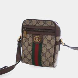 Pre Owned Gucci GG Beige Canvas Ophidia Messenger Bag