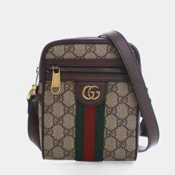 Pre Owned Gucci Mini Brown GG Supreme Ophidia Messenger