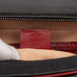 Pre Owned حقيبة غوتشي ساتشل بامبو تورشون جلد مائل ماتيللاس جي جي سوداء صغيرة