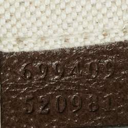 Pre Owned Gucci Attache Beige Small GG Supreme Canvas and Leather Bag
