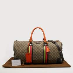 مملوكة مسبقًا حقيبة غوتشي دافل شيري لاين كانفاس وسوبريم GG بيج/ برتقالي وجلد