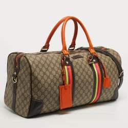 مملوكة مسبقًا حقيبة غوتشي دافل شيري لاين كانفاس وسوبريم GG بيج/ برتقالي وجلد