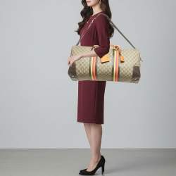 مملوكة مسبقًا حقيبة غوتشي دافل شيري لاين كانفاس وسوبريم GG بيج/ برتقالي وجلد