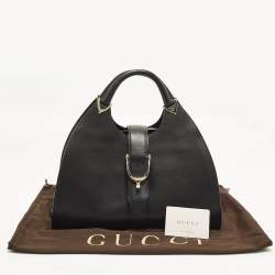 مملوكة مسبقًا حقيبة غوتشي يد علوية ستراب جلد ناعم سوداء