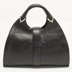 مملوكة مسبقًا حقيبة غوتشي يد علوية ستراب جلد ناعم سوداء