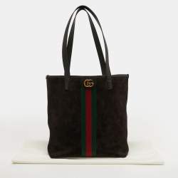 مملوكة مسبقًا Gucci Ophidia Dark Brown Leather and Suede Shopper Tote