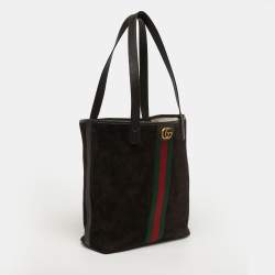 مملوكة مسبقًا Gucci Ophidia Dark Brown Leather and Suede Shopper Tote