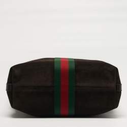 مملوكة مسبقًا Gucci Ophidia Dark Brown Leather and Suede Shopper Tote