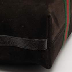 مملوكة مسبقًا Gucci Ophidia Dark Brown Leather and Suede Shopper Tote