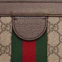 مملوكة مسبقًا Gucci Brown Small GG Supreme Web Ophidia Chain Crossbody