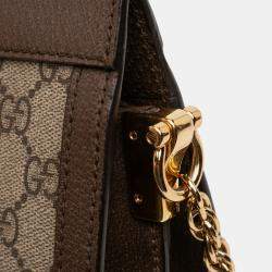 مملوكة مسبقًا Gucci Brown Small GG Supreme Web Ophidia Chain Crossbody