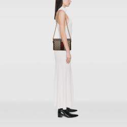 مملوكة مسبقًا Gucci Brown Small GG Supreme Web Ophidia Chain Crossbody