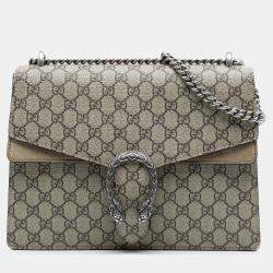 Pre Owned Gucci Brown Medium GG Supreme Dionysus Shoulder Bag