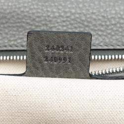 Pre Owned Gucci Large Pebbled Calfskin New Bamboo Top Handle Bag