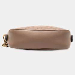 مملوكة مسبقًا Gucci Brown Mini GG Marmont Matelasse Leather Crossbody