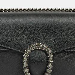 مملوكة مسبقًا حقيبة كتف صغيرة ديونيسوس جلد أسود قوتشي