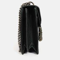 مملوكة مسبقًا حقيبة كتف صغيرة ديونيسوس جلد أسود قوتشي