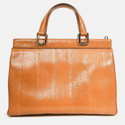 Pre Owned Gucci Brown Grained Leather Interlocking G Horsebit Zumi Medium Tote with Strap