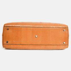 Pre Owned Gucci Brown Grained Leather Interlocking G Horsebit Zumi Medium Tote with Strap