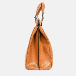 Pre Owned Gucci Brown Grained Leather Interlocking G Horsebit Zumi Medium Tote with Strap