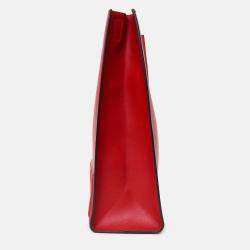 Pre Owned Gucci Red Leather XL Tote Bag with Strap