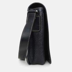 مملوكة مسبقًا حقيبة ماسنجر غوتشي جلدية سوداء سوبريم