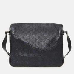 مملوكة مسبقًا حقيبة ماسنجر غوتشي جلدية سوداء سوبريم