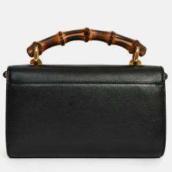 مملوكة مسبقًا Gucci Black Leather Diana Mini Top Handle with Chain