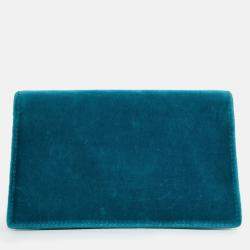 Pre Owned حقيبة كروس غوتشي ديونيسوس مخمل فيروزي صغيرة جدًا