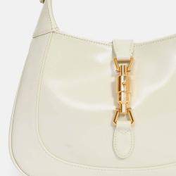 Pre Owned Gucci Cream Smooth Leather Jackie 1961 Small Shoulder Bag with Strap