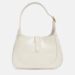 Pre Owned Gucci Cream Smooth Leather Jackie 1961 Small Shoulder Bag with Strap